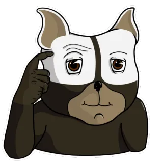 🤓 6aef9285 Hund, denkend, Cartoon, Tier, clever, Ausdruck telegram sticker
