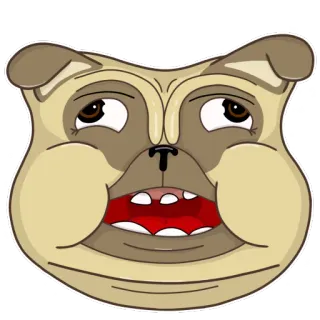 🙃 93244717 Hund, Mops, Tier, Haustier, Cartoon, Aufkleber telegram sticker