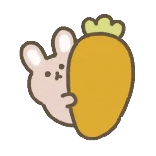 🐰 97f27761 กระต่าย, แครอท, น่ารัก, สัตว์, สติกเกอร์ telegram sticker