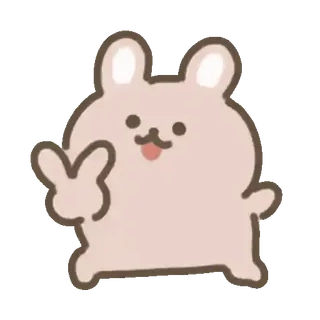 🐰 ad89cd3c กระต่าย, บันนี่, น่ารัก, สัญลักษณ์สันติภาพ, คาวาอิ telegram sticker