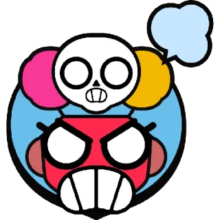 😡 f0caa474 화난, 해골, 만화, 빨간색, 흰색, 캐릭터 telegram sticker