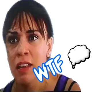 💭 fef83da9 WTF выражение, женщина, в замешательстве, wtf, стикер telegram sticker