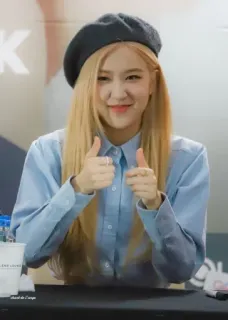 🌸 aeae233a Rose K-pop, Penyanyi, Jempol ke atas, Rambut pirang, Baret, Selebriti telegram sticker