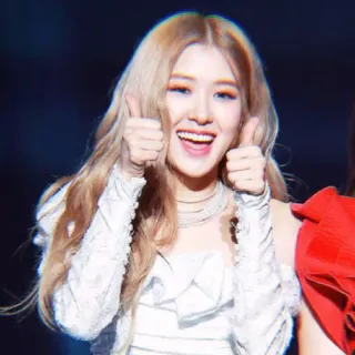 🍫 cc8a1360 Rose kpop, chanteur, musique, femme, pouce levé, positif, célébrité telegram sticker