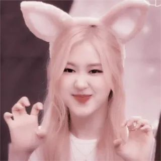🌸 690ebc4a carino, kawaii, ragazza, orecchie da coniglio, rosa, persona telegram sticker