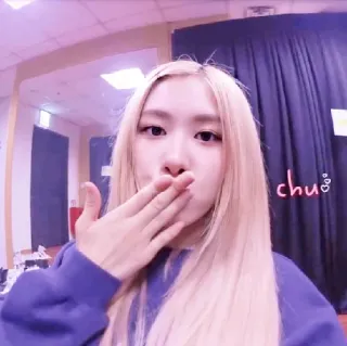 💗 22a7c9a0 chu kpop, idol, rose, blackpink, hôn gió, dễ thương, gái telegram sticker