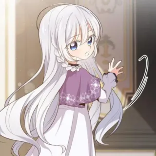 🎐 b91ffd52 ragazza anime, carina, manga, cartone animato, bambina, capelli bianchi telegram sticker