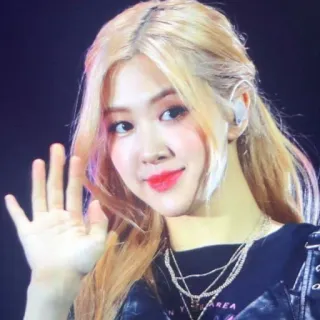 🙂 1970291b Rose kpop, rose, blackpink, singer, celebrity, woman, waving telegram sticker