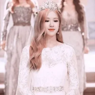 🐰 9396cae4 Rose casamento, vestido, coroa, rosa, kpop, idol, blackpink telegram sticker