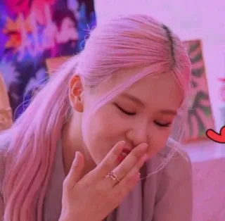 🤭 939120b7 Rose kpop, rose, blackpink, sängerin, rosa haare, idol whatsapp sticker