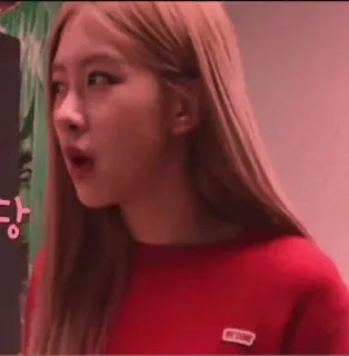 🙄 d17eece9 당 koreanisch, Frau, Porträt, rotes Hemd whatsapp sticker