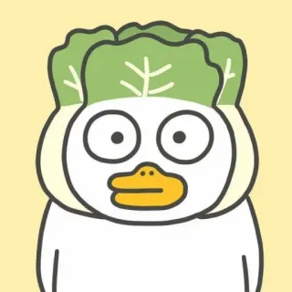 💨 0c58e741 Cartoon, Ente, Salat, Lustig, Essen, Tier telegram sticker