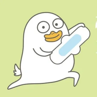 💨 3caf48c8 Ente, Cartoon, Damenhygiene, Binde, Periode, Hygiene telegram sticker