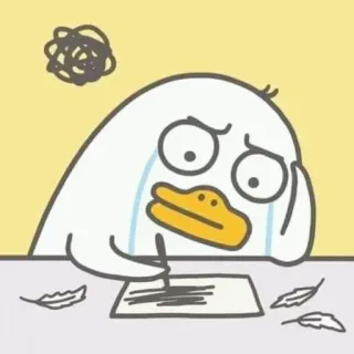 💨 4681bb60 Ente, weinen, traurig, schreiben, Stress, Cartoon telegram sticker