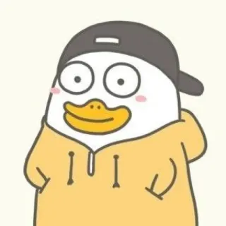 💨 59835a2e Ente, Cartoon, Kapuzenpullover, süß, Tier, Figur telegram sticker