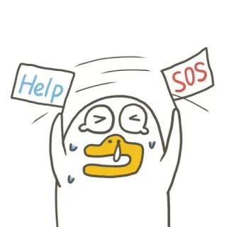 💨 bb90fa7e HELP SOS Cartoon, Not, Hilfe, SOS, Panik, Ente, Meme, Cartoon Ente, Stress telegram sticker