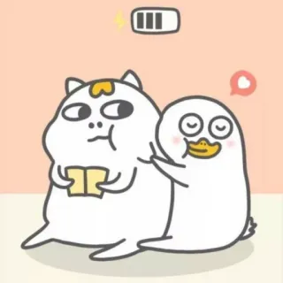 💨 c295f05e süß, Cartoon, Tiere, Freundschaft, kawaii, Ente, Katze telegram sticker