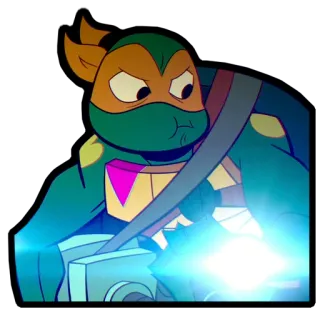 😠 006aefd8 Michelangelo 米开朗基罗, 忍者神龟, TMNT, 忍者龟, 橙色, 卡通, 动画 telegram sticker