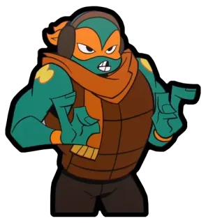 🤨 277ad868 Michelangelo Teenage Mutant Ninja Turtles 卡通, 乌龟, 忍者, 米开朗基罗, 青少年, TMNT telegram sticker