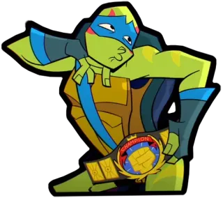 😚 43a85f0b Leonardo Teenage Mutant Ninja Turtles 卡通, 忍者, 乌龟, 冠军, 腰带 telegram sticker