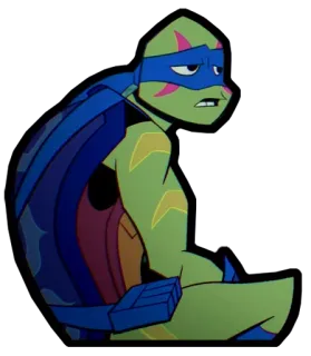 😒 af8c2a0d Leonardo Teenage Mutant Ninja Turtles 乌龟, 忍者, 卡通, 青少年, 莱昂纳多 telegram sticker