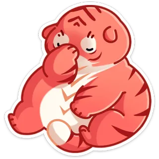 🤦‍♀️ 8c27f609 tiger, sticker, cute, animal, mammal, funny, cartoon telegram sticker