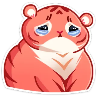 ☹️ b7761c17 tiger, sad, cute, animal, sticker, crying, kawaii, cartoon telegram sticker