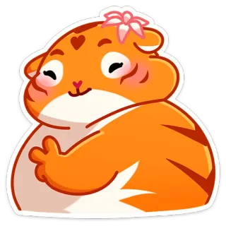 ✌ 9e272721 kat, dier, sticker, schattig, oranje, zoogdier, cartoon, karakter telegram sticker