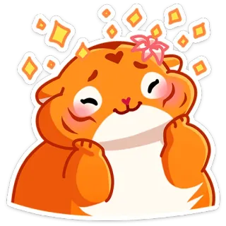 😃 b5e96d49 tijger, dier, schattig, kawaii, glitters, blij telegram sticker