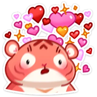 🥰 f577adc5 tijger, harten, liefde, cartoon, sticker, schattig, lief, emoties telegram sticker
