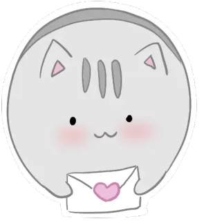 💌 6e594509 Katze, Herz, Umschlag, Liebe, süß, Tier, kawaii telegram sticker
