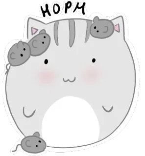 😶 f4f29732 HOPM Katze, niedlich, Mäuse, Tier, Cartoon telegram sticker