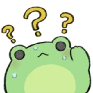 🐸 11345e3d ?? 개구리, 물음표, 혼란스러움, 생각하는 whatsapp sticker
