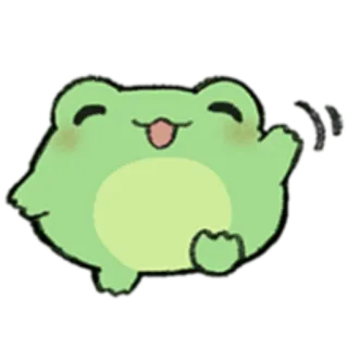 🐸 6999b052 개구리, 귀여운, 만화, 동물, 초록색, 카와이 whatsapp sticker