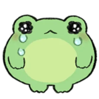 🐸 6ad7c035 개구리, 슬픈, 우는, 만화, 스티커 whatsapp sticker