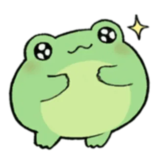 🐸 8d4f613a 개구리, 귀여운, 카와이, 동물, 스티커, 초록 whatsapp sticker