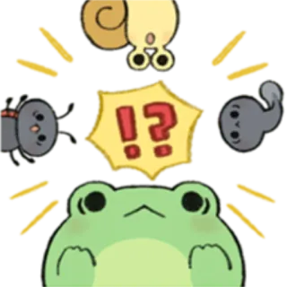 🐸 9f8f65b3 !?
 개구리, 달팽이, 올챙이, 동물, 놀람 whatsapp sticker