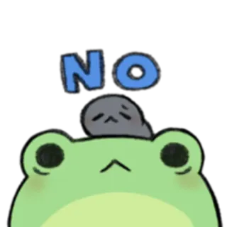 🐸 e9d50658 NO 개구리, 아니요, 귀여운, 만화 whatsapp sticker