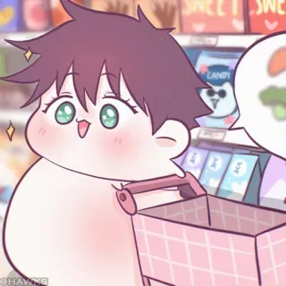 ⚫️ 01ac9550 Anime, Kartun, Lucu, Belanja, Kawaii, Karakter whatsapp sticker