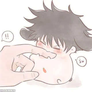 ⚫️ 14339428 วัน kawaii, imut, chibi, kartun, jari, menggemaskan, fanart whatsapp sticker