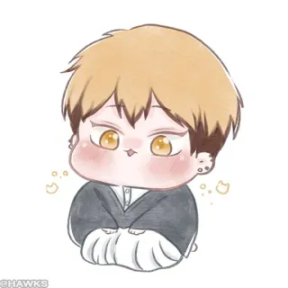 ⚫️ 17aba329 @HAWKS Chibi, Anime, Manga, Lucu, Kawaii, Fanart whatsapp sticker