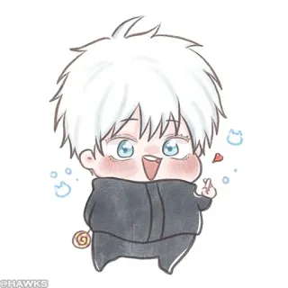 ⚪️ 48e14a29 Gojo Satoru Jujutsu Kaisen Anime, Manga, Chibi, Gojo Satoru, Jujutsu Kaisen, Imut, Kawaii whatsapp sticker