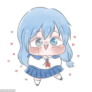 ⚪️ 56634a61 @HAWKS Anime, Gadis, Chibi, Lucu, Manga, Kawaii whatsapp sticker