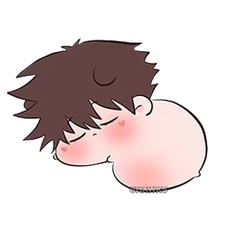⚪️ 63b99a6d HAWKS Kartun, Wajah, Tidur, Lucu, Merona, Kawaii whatsapp sticker