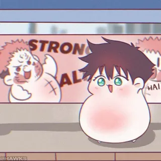 ⚪️ 6b82a55e STRONG Kartun, Lucu, Anime, Seni, Animasi whatsapp sticker