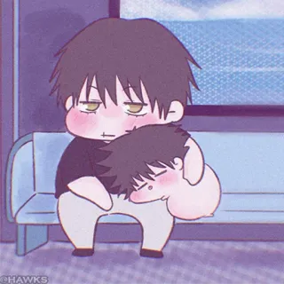 ⚫️ 6dfdb6ae Anime, Lucu, Chibi, Kawaii, Mengantuk, Kartun whatsapp sticker