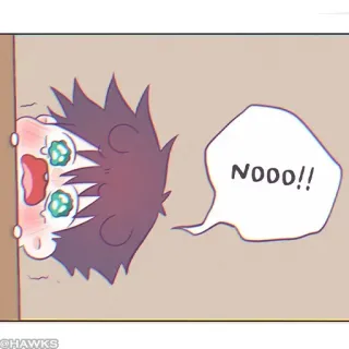 ⚫️ 76434bf9 NOOO!! menangis, kartun, anime, takut, berteriak whatsapp sticker