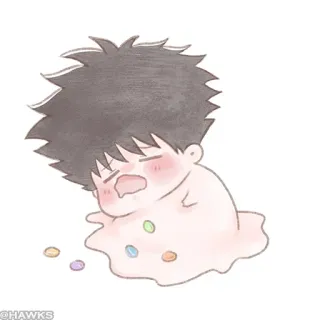 ⚫️ a749a8a5 @HAWKS Kartun, Chibi, Lucu, Blob, Karakter, Kawaii whatsapp sticker