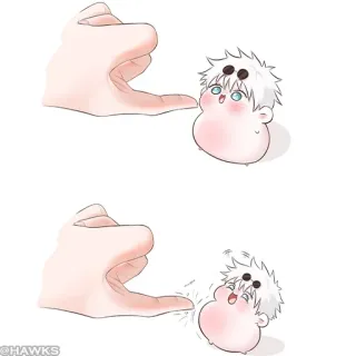 ⚪️ c65658c5 Anime, Kartun, Imut, Gojo whatsapp sticker