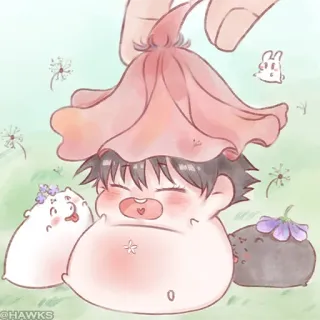 ⚫️ cb508c29 @HAWKS lucu, kawaii, chibi, bunga, unik, kartun whatsapp sticker